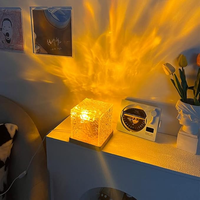 Ocean Wave Aurora Projector - 16 Colour Crystal Cube Night Light
