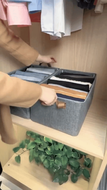 Organi Cube [Premium Foldable Cloth Organizer basket (Pack of3) ]
