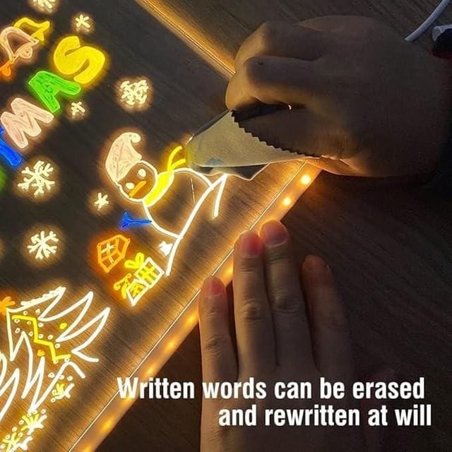 GlowBoard™ LED Acrylic Drawing Board - Draw, Write & Light Up Creativity!
