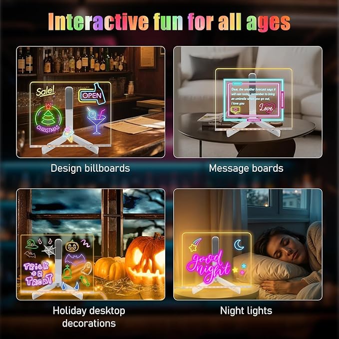 GlowBoard™ LED Acrylic Drawing Board - Draw, Write & Light Up Creativity!