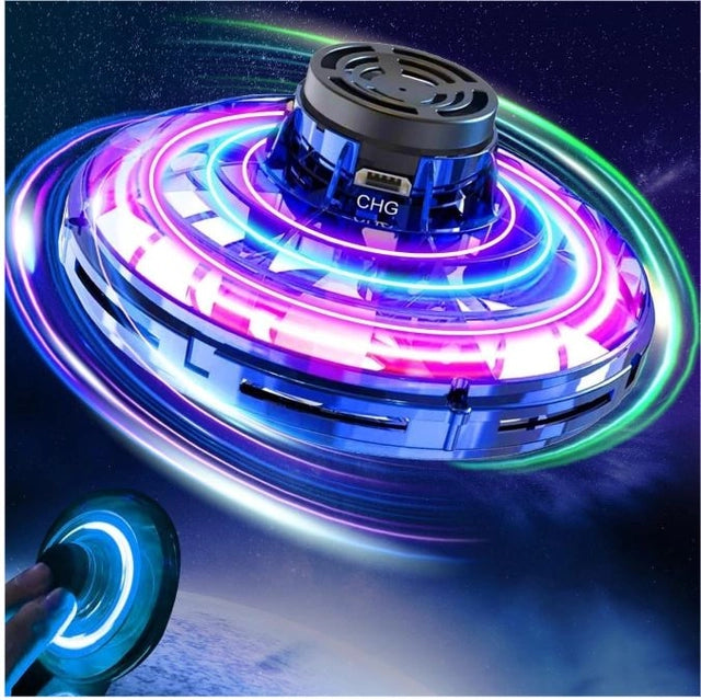 UFO Hand Spinner Flying Drone — RGB LED Mini Flying Toy