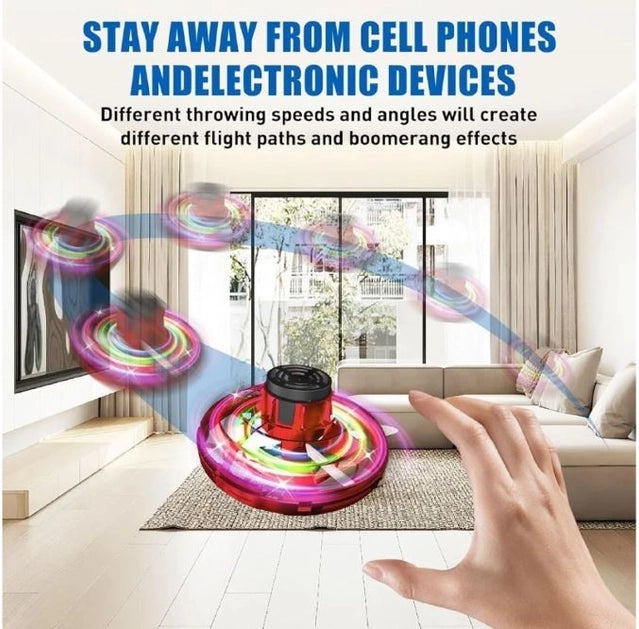 UFO Hand Spinner Flying Drone — RGB LED Mini Flying Toy